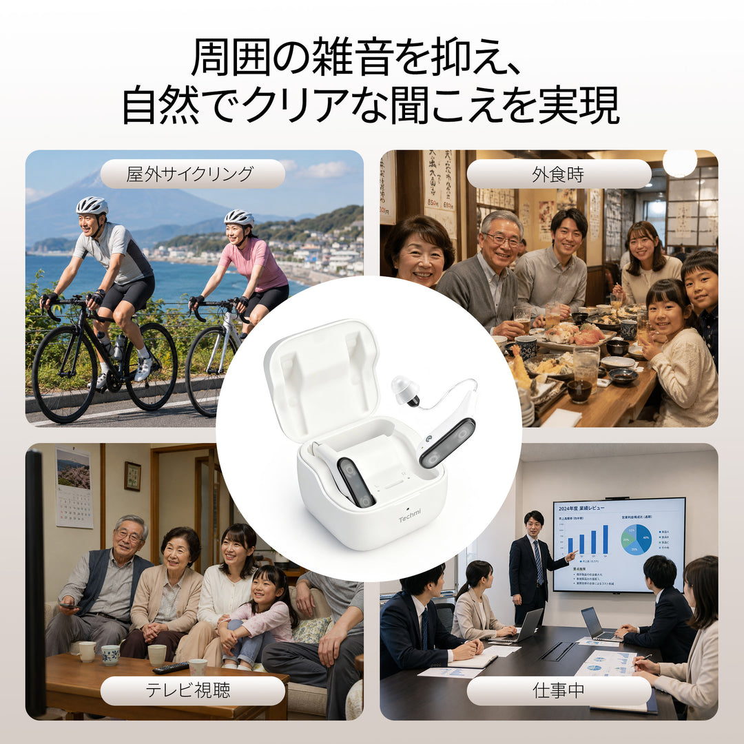 Techmi FacePro — 45dB強力音声増幅＆Bluetooth 5.3搭載 ハイエンドスマート集音器