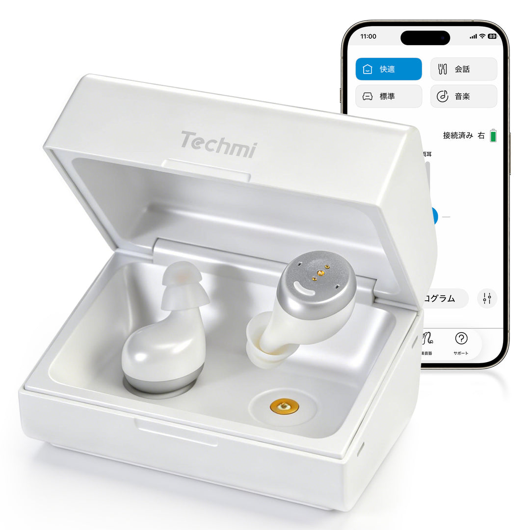 Techmi Match — 43dB強力音声増幅＆Bluetooth 5.3搭載 ハイエンドスマート入耳式集音器