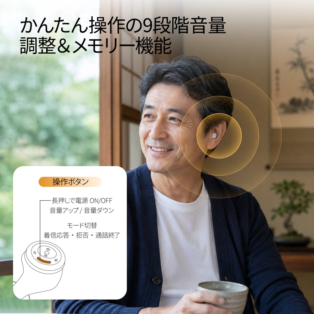Techmi Match — 43dB強力音声増幅＆Bluetooth 5.3搭載 ハイエンドスマート入耳式集音器